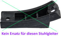 Schalengleiter 202-25-R80 Kunststoffgleiter | Stuhlgleiter mit Kippschutz für gebogene Rohre Freischwinger Kragstuhl