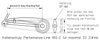 Fahrrad Kettenschutz Performance Line 160-2 bis 33 Zähne für Easy Boarding Rad