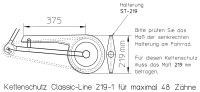 Nachrüstset Fahrrad Kettenschutz Classic-Line 219-1 für 44 46 48 Zähne 1-fach Kettenblatt mit Halterung Steckbrille Schrauben