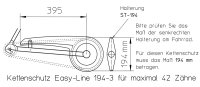 Easy-Line Fahrradkettenschutz Weiß 180 | 194 mm für 1-fach Kettenblatt City Bike