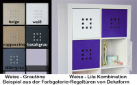 4er Set Dekaform Regaltür für Würfel Tür mit Flexi fuer Ikea Expedit-Kallax Nornäs XXXL Raumteiler Sibergrau