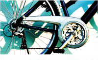 Fahrrad Kettenschutz für Kettenschaltung mit 3-fach Kettenblatt bei 44-46-48 Zähne ATB MTB - 230-2MA
