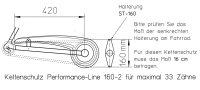 Transparenter Performance Line Fahrrad Kettenschutz 160 |180 | 219 mm für City Bike mit 1-fach Kettenblatt