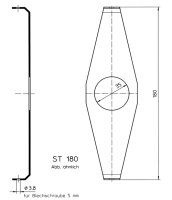 Steckbrille 180mm bis 38 Zähne 1-fach Kettenblatt...