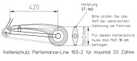 Klar-Transparenter Performance Line Fahrrad Kettenschutz 160 |180 | 219 mm für City Bike mit 1-fach Kettenblatt