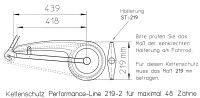 Klar-Transparenter Performance Line Fahrrad Kettenschutz 160 |180 | 219 mm für City Bike mit 1-fach Kettenblatt