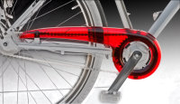 Rot-transparenter Performance Line Fahrrad Kettenschutz 160 |180 | 219 mm für City Bike mit 1-fach Kettenblatt