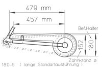 Ergo-Line Fahrrad Kettenschutz weiss180-5 bis 36-38 Zähne 1-fach Kettenblatt, extra lang