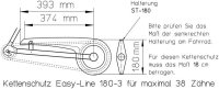 Fahrrad Kettenschutz Dekaform 180-3 36 38 Z Zähne,180mm Kettenkasten Schutzblech