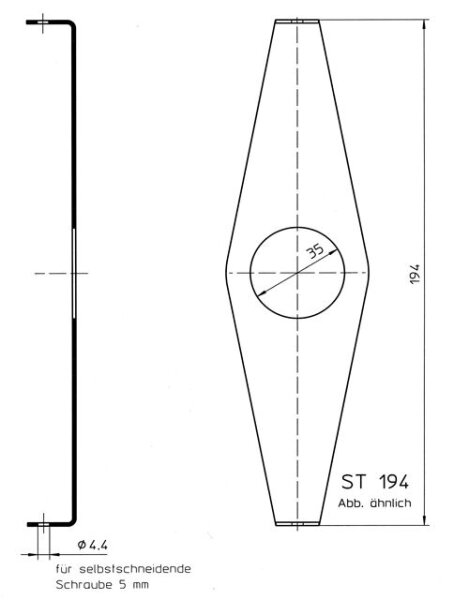 Halterung KSt-194de Steckbrille für Fahrrad Kettenschutz 194 mm bis 42 Zähne 1-fach Kettenblatt