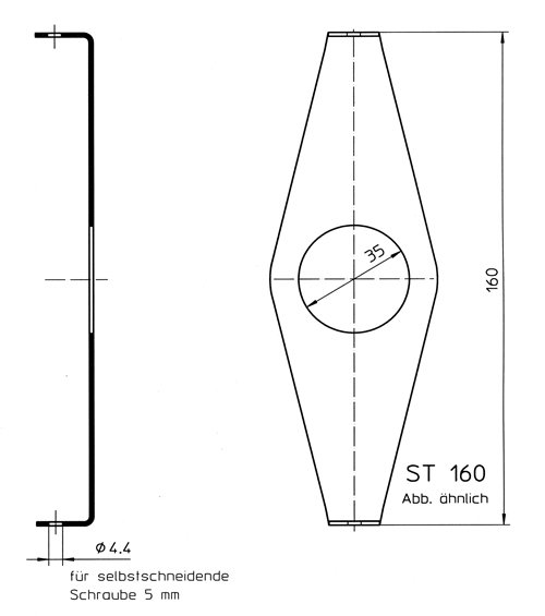 Steckbrille 160mm bis 33 Zähne Kettenblatt (verzinkt) Halterung Fahrrad Kettenschutz Nabenschaltung