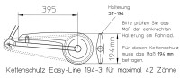 Easy-Line Fahrradkettenschutz Schwarz 180 |194 mm für 1-fach Kettenblatt City Bike