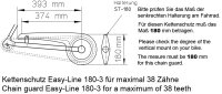 Easy-Line Fahrrad Kettenschutz Weiß 180 | 194 mm...